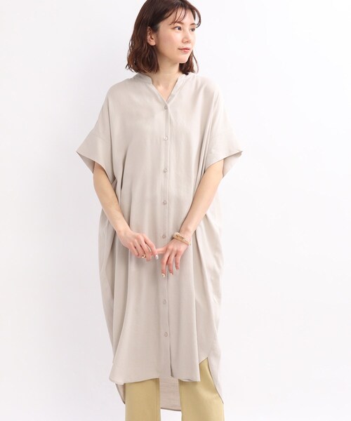 SHOO・LA・RUE（シューラルー）の「◆【洗濯機可】シアー スラブ 前開きワンピース（ワンピース・レディース・オフホワイト/オレンジ/ブラック/オリーブ・00）」の5枚目の写真