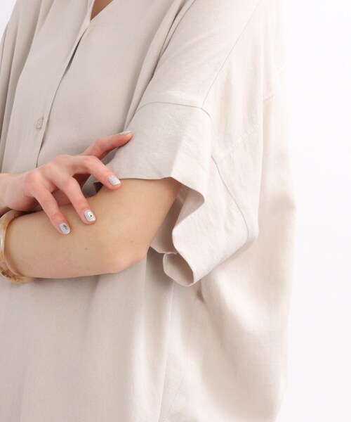 SHOO・LA・RUE（シューラルー）の「◆【洗濯機可】シアー スラブ 前開きワンピース（ワンピース・レディース・オフホワイト/オレンジ/ブラック/オリーブ・00）」の9枚目の写真