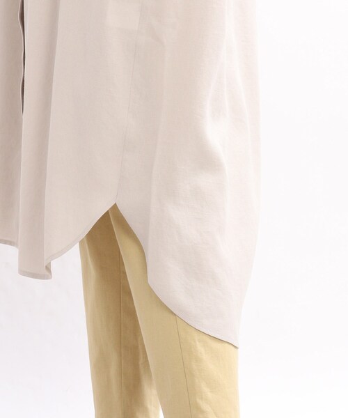 SHOO・LA・RUE（シューラルー）の「◆【洗濯機可】シアー スラブ 前開きワンピース（ワンピース・レディース・オフホワイト/オレンジ/ブラック/オリーブ・00）」の10枚目の写真