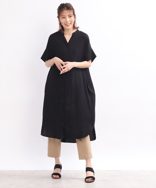 SHOO・LA・RUE（シューラルー）の「◆【洗濯機可】シアー スラブ 前開きワンピース（ワンピース・レディース・オフホワイト/オレンジ/ブラック/オリーブ・00）」の14枚目の写真