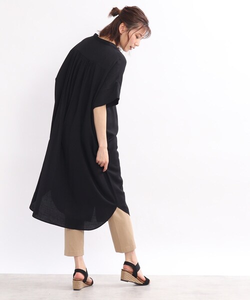 SHOO・LA・RUE（シューラルー）の「◆【洗濯機可】シアー スラブ 前開きワンピース（ワンピース・レディース・オフホワイト/オレンジ/ブラック/オリーブ・00）」の16枚目の写真