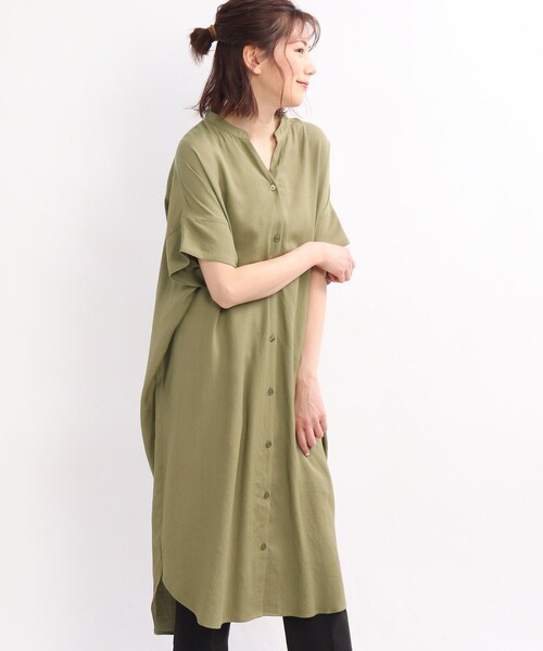 SHOO・LA・RUE（シューラルー）の「◆【洗濯機可】シアー スラブ 前開きワンピース（ワンピース・レディース・オフホワイト/オレンジ/ブラック/オリーブ・00）」の18枚目の写真