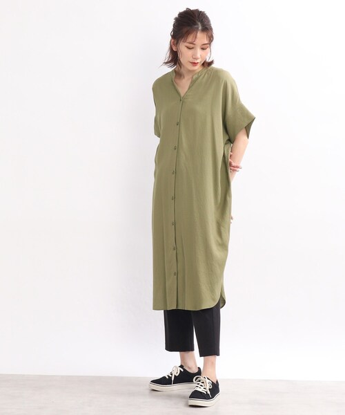 SHOO・LA・RUE（シューラルー）の「◆【洗濯機可】シアー スラブ 前開きワンピース（ワンピース・レディース・オフホワイト/オレンジ/ブラック/オリーブ・00）」の20枚目の写真