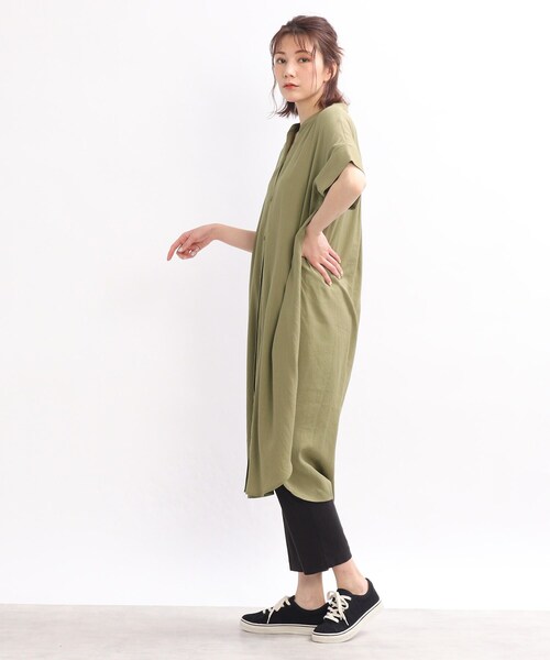 SHOO・LA・RUE（シューラルー）の「◆【洗濯機可】シアー スラブ 前開きワンピース（ワンピース・レディース・オフホワイト/オレンジ/ブラック/オリーブ・00）」の21枚目の写真