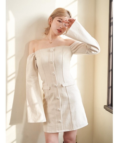 ワンピース ワンピース ドレス ベルスリーブデニムミニワンピース ワンピース Darich ダーリッチ のファッション 絶版品