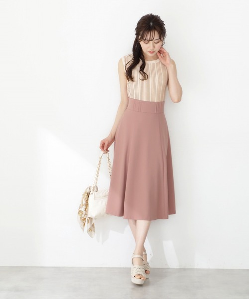 PROPORTION BODY DRESSING（プロポーションボディドレッシング）の「ハイウエストカラーフレアスカート / 1212220600（スカート・レディース・ピンク/ブラウン/グリーン・SMALL/MEDIUM）」の4枚目の写真