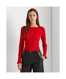 LAUREN RALPH LAUREN（ローレン ラルフ ローレン）の「ラッフルトリム ストレッチ コットン トップ（Tシャツ/カットソー・レディース）」