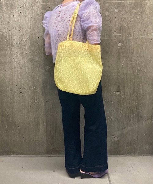 Casselini（キャセリーニ）の「フラワーシアートート（トートバッグ・レディース・ホワイト/イエロー/ピンク/ブラック・FREE）」の4枚目の写真