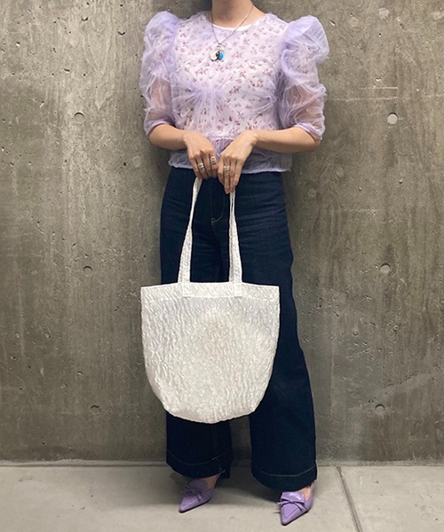 Casselini（キャセリーニ）の「フラワーシアートート（トートバッグ・レディース・ホワイト/イエロー/ピンク/ブラック・FREE）」の10枚目の写真