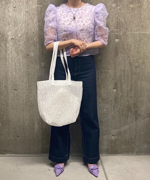 Casselini（キャセリーニ）の「フラワーシアートート（トートバッグ・レディース・ホワイト/イエロー/ピンク/ブラック・FREE）」の12枚目の写真