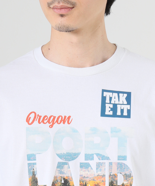 JOURNAL STANDARD(ジャーナルスタンダード)の「TAKE IT TAKE STORE PORT LAND TEE(Tシャツ/カットソー・メンズ・ホワイト/オレンジ・LARGE/MEDIUM)」の7枚目の写真