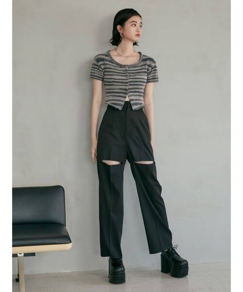 EMODA（エモダ）の「カットアウトストレートパンツ（その他パンツ・レディース・ブラック/ブラウン/ベージュ・SMALL/MEDIUM）」の19枚目の写真