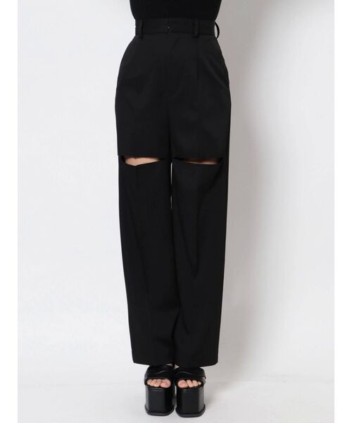 EMODA（エモダ）の「カットアウトストレートパンツ（その他パンツ・レディース・ブラック/ブラウン/ベージュ・SMALL/MEDIUM）」の15枚目の写真