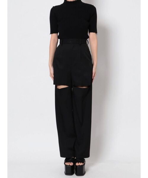 EMODA（エモダ）の「カットアウトストレートパンツ（その他パンツ・レディース・ブラック/ブラウン/ベージュ・SMALL/MEDIUM）」の9枚目の写真