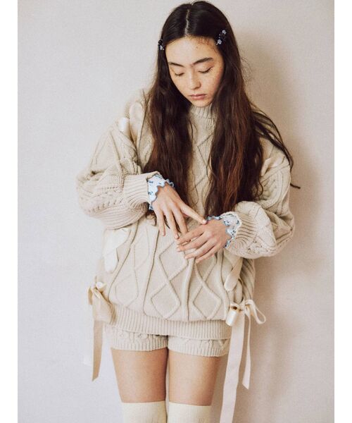 merry jenny(メリージェニー)の「ribbon ribbon knit PO(ニット/セーター・レディース・アイボリー/ブラック/レッド・FREE)」の11枚目の写真