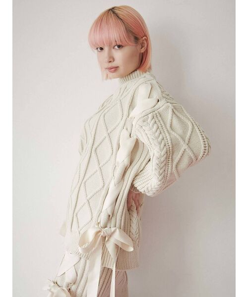 merry jenny(メリージェニー)の「ribbon ribbon knit PO(ニット/セーター・レディース・アイボリー/ブラック/レッド・FREE)」の14枚目の写真