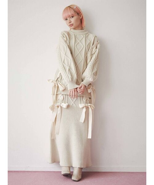 merry jenny(メリージェニー)の「ribbon ribbon knit PO(ニット/セーター・レディース・アイボリー/ブラック/レッド・FREE)」の12枚目の写真