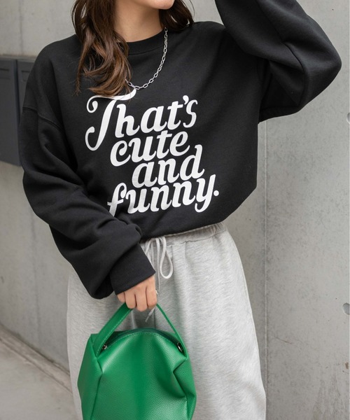 WEGO（ウィゴー）の「WEGO/グラフィックプルオーバー（スウェット・レディース・ブラック/ネイビー/オフホワイト/ピンク/サックスブルー/ホワイト/オートミール/ブラック系その他/ブルー/レッド/ホワイト系その他・FREE）」の12枚目の写真