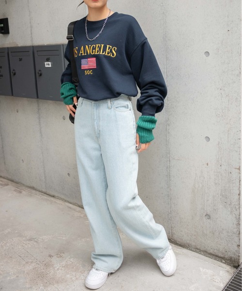 WEGO（ウィゴー）の「WEGO/グラフィックプルオーバー（スウェット・レディース・ブラック/ネイビー/オフホワイト/ピンク/サックスブルー/ホワイト/オートミール/ブラック系その他/ブルー/レッド/ホワイト系その他・FREE）」の18枚目の写真