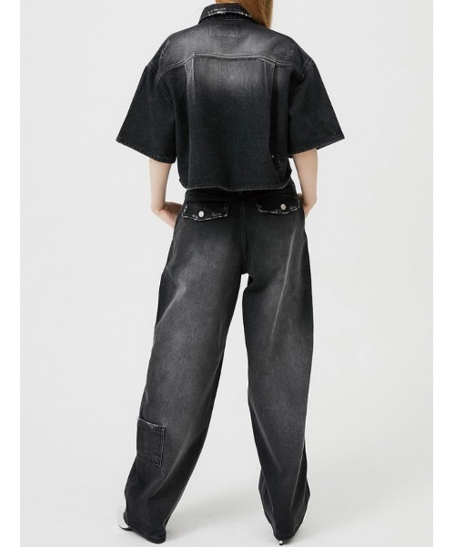 ESC STUDIO(イーエスシースタジオ)の「【ESC STUDIO/イーエスシースタジオ】washing denim pocket pants/ウォッシング デニム ポケット パンツ ジーンズ ワイドデニムパンツ(デニムパンツ・メンズ・ブラック/ブルー・01/02)」の16枚目の写真