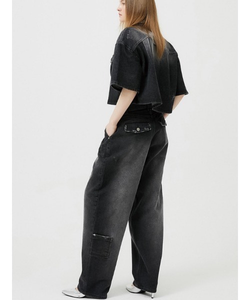 ESC STUDIO(イーエスシースタジオ)の「【ESC STUDIO/イーエスシースタジオ】washing denim pocket pants/ウォッシング デニム ポケット パンツ ジーンズ ワイドデニムパンツ(デニムパンツ・メンズ・ブラック/ブルー・01/02)」の14枚目の写真