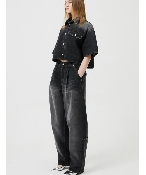 ESC STUDIO(イーエスシースタジオ)の「【ESC STUDIO/イーエスシースタジオ】washing denim pocket pants/ウォッシング デニム ポケット パンツ ジーンズ ワイドデニムパンツ(デニムパンツ・メンズ・ブラック/ブルー・01/02)」の12枚目の写真