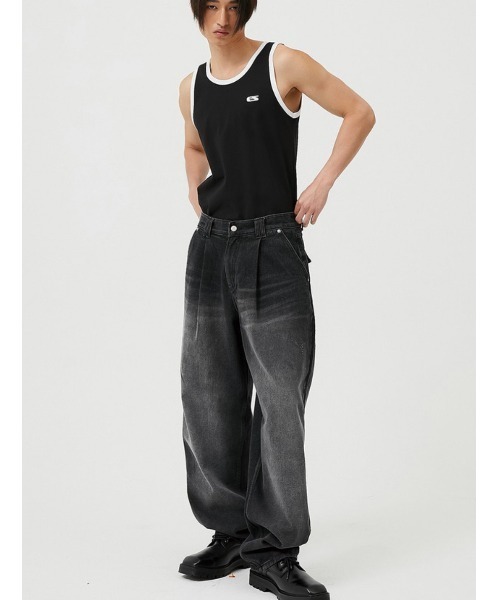 ESC STUDIO(イーエスシースタジオ)の「【ESC STUDIO/イーエスシースタジオ】washing denim pocket pants/ウォッシング デニム ポケット パンツ ジーンズ ワイドデニムパンツ(デニムパンツ・メンズ・ブラック/ブルー・01/02)」の5枚目の写真