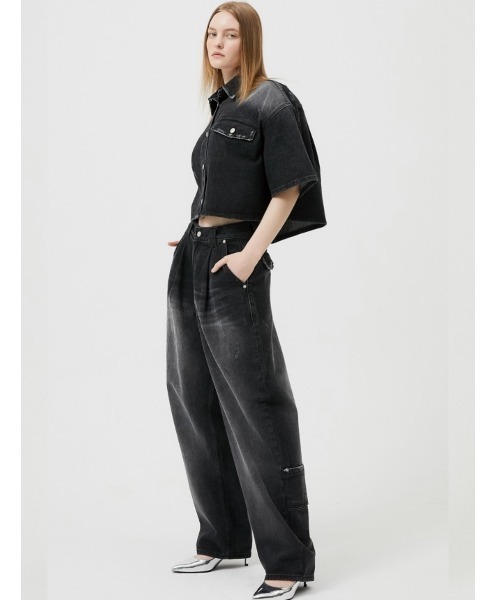 ESC STUDIO(イーエスシースタジオ)の「【ESC STUDIO/イーエスシースタジオ】washing denim pocket pants/ウォッシング デニム ポケット パンツ ジーンズ ワイドデニムパンツ(デニムパンツ・メンズ・ブラック/ブルー・01/02)」の13枚目の写真