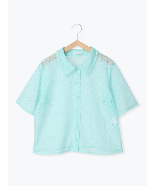 ehka sopo(エヘカソポ)の「総レースシャツ(シャツ/ブラウス・レディース・ブラック/オフホワイト/サックスブルー/ピンク・フリ-)」の3枚目の写真