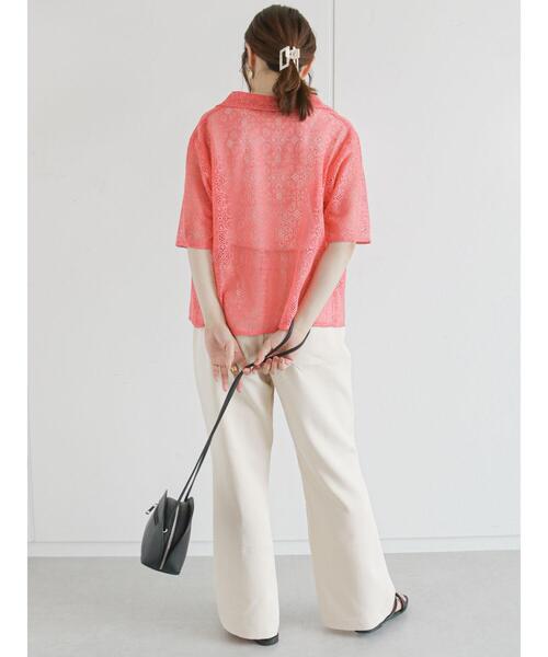 ehka sopo(エヘカソポ)の「総レースシャツ(シャツ/ブラウス・レディース・ブラック/オフホワイト/サックスブルー/ピンク・フリ-)」の15枚目の写真