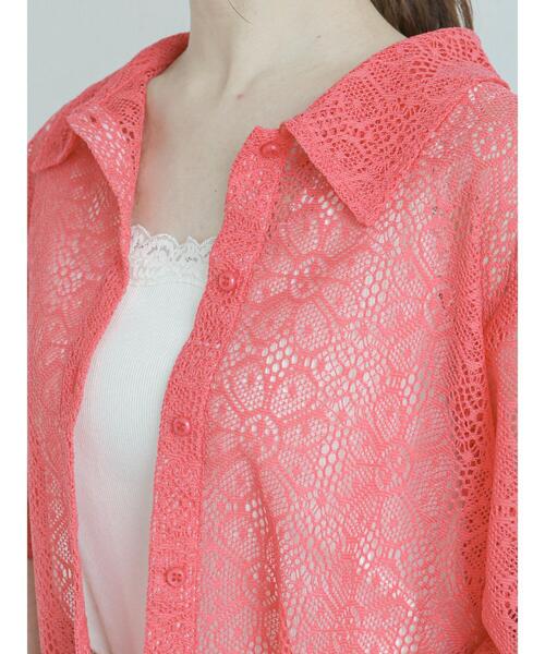 ehka sopo(エヘカソポ)の「総レースシャツ(シャツ/ブラウス・レディース・ブラック/オフホワイト/サックスブルー/ピンク・フリ-)」の19枚目の写真