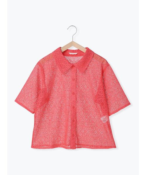 ehka sopo(エヘカソポ)の「総レースシャツ(シャツ/ブラウス・レディース・ブラック/オフホワイト/サックスブルー/ピンク・フリ-)」の20枚目の写真