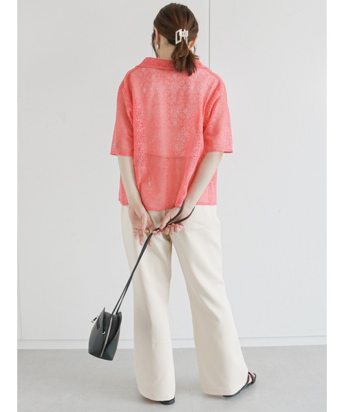 ehka sopo(エヘカソポ)の「総レースシャツ(シャツ/ブラウス・レディース・ブラック/オフホワイト/サックスブルー/ピンク・フリ-)」の11枚目の写真