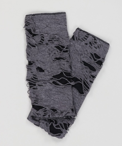 SPINNS(スピンズ)の「24㎝ ダメージ加工アームカバー(アームカバー・レディース・ブラック×グレー・ONESIZE)」の8枚目の写真