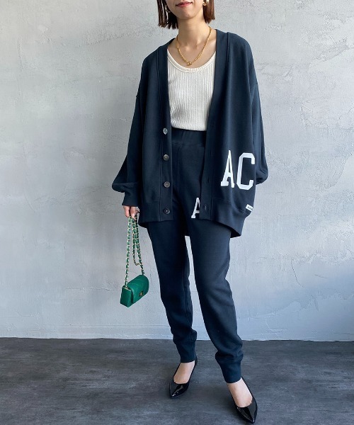 AMERICANA（アメリカーナ）の「[Americana×JEANS FACTORY/アメリカーナ×ジーンズファクトリー] 別注 AC ロゴプリントスウェットパンツ（スウェットパンツ・レディース・アイボリー/スミクロ/グリーン・S/M）」の7枚目の写真