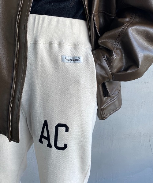 AMERICANA（アメリカーナ）の「[Americana×JEANS FACTORY/アメリカーナ×ジーンズファクトリー] 別注 AC ロゴプリントスウェットパンツ（スウェットパンツ・レディース・アイボリー/スミクロ/グリーン・S/M）」の16枚目の写真