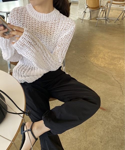 ANOTHER S（アナザーエス）の「裾ゴム2wayパンツ パラシュートパンツ（カーゴパンツ・レディース・アイボリー/ブラック/カーキ/ブラウン・S/M/L）」の6枚目の写真