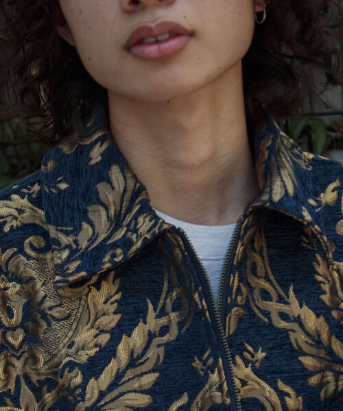 GLOSTER(グロスター)の「【GLOSTER/グロスター】ゴブラン柄ブルゾン アンティーク調 レトロ ジオメトリックパターン(ブルゾン・メンズ・ホワイト系その他/ブルー系その他・S/M/L)」の3枚目の写真