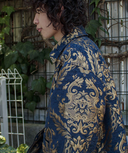 GLOSTER(グロスター)の「【GLOSTER/グロスター】ゴブラン柄ブルゾン アンティーク調 レトロ ジオメトリックパターン(ブルゾン・メンズ・ホワイト系その他/ブルー系その他・S/M/L)」の6枚目の写真