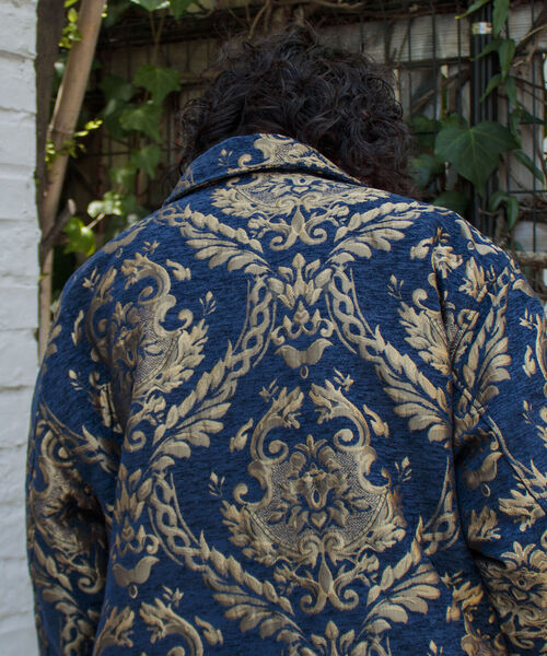 GLOSTER(グロスター)の「【GLOSTER/グロスター】ゴブラン柄ブルゾン アンティーク調 レトロ ジオメトリックパターン(ブルゾン・メンズ・ホワイト系その他/ブルー系その他・S/M/L)」の8枚目の写真