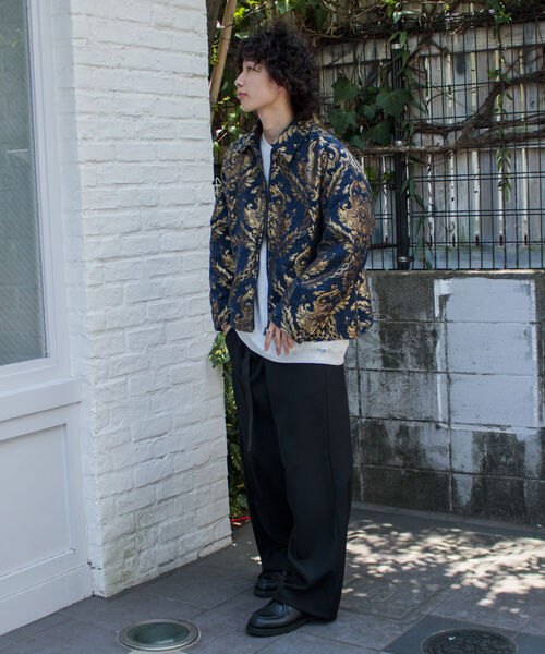 GLOSTER(グロスター)の「【GLOSTER/グロスター】ゴブラン柄ブルゾン アンティーク調 レトロ ジオメトリックパターン(ブルゾン・メンズ・ホワイト系その他/ブルー系その他・S/M/L)」の10枚目の写真