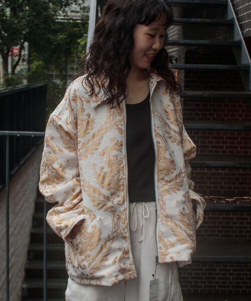 GLOSTER(グロスター)の「【GLOSTER/グロスター】ゴブラン柄ブルゾン アンティーク調 レトロ ジオメトリックパターン(ブルゾン・メンズ・ホワイト系その他/ブルー系その他・S/M/L)」の12枚目の写真