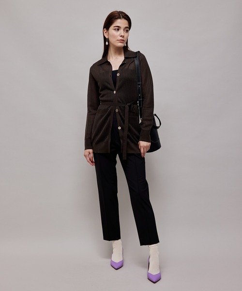 ROPE'(ロペ)の「ストレッチピンタックシガレット美脚パンツ(その他パンツ・レディース・ブラック/ベージュ/ベージュ系その他2/パープル・36/38/40)」の18枚目の写真