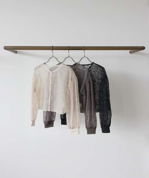 kaene（カエン）の「フラワーフロッキーカーディガン（カーディガン/ボレロ・レディース・ブラック/ベージュ/ブラウン・FREE）」の7枚目の写真