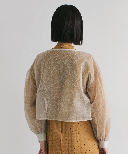 kaene（カエン）の「フラワーフロッキーカーディガン（カーディガン/ボレロ・レディース・ブラック/ベージュ/ブラウン・FREE）」の14枚目の写真