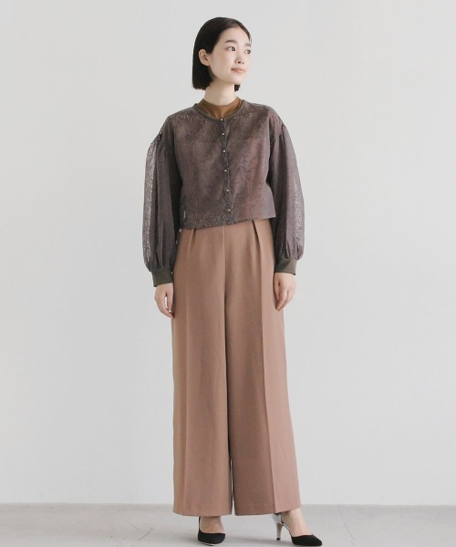 kaene（カエン）の「フラワーフロッキーカーディガン（カーディガン/ボレロ・レディース・ブラック/ベージュ/ブラウン・FREE）」の6枚目の写真