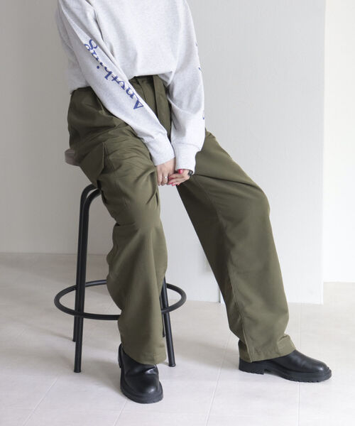 fredy emue（フレディエミュ）の「ナイロンベルト付きベイカーパンツ（カーゴパンツ・レディース・ブラック/カーキ/パープル・38）」の11枚目の写真