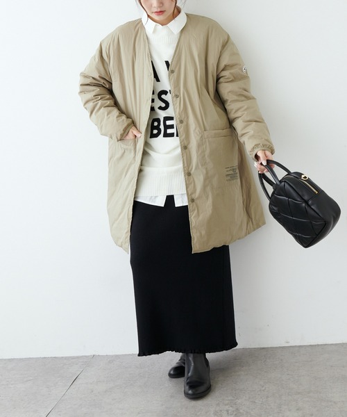 PUAL CE CIN（ピュアルセシン）の「フレンチダックライトダウン リバーシブルジャケット（ダウンジャケット/コート・レディース・ベージュ/ネイビー/カーキ・FREE）」の6枚目の写真