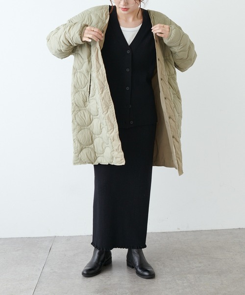 PUAL CE CIN（ピュアルセシン）の「フレンチダックライトダウン リバーシブルジャケット（ダウンジャケット/コート・レディース・ベージュ/ネイビー/カーキ・FREE）」の8枚目の写真