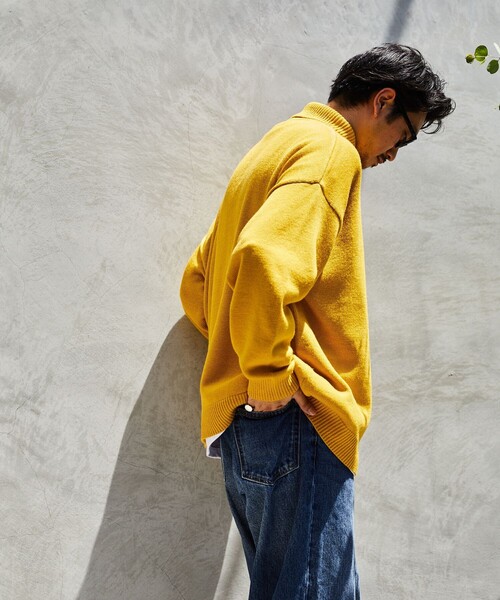 FREAK'S STORE（フリークスストア）の「WEB限定 ビッグシルエット イージーケア ウォッシャブル タートルネックニット（ニット/セーター・メンズ・ブラック/グレー/グリーン/ネイビー/サックスブルー/イエロー・SMALL/MEDIUM/LARGE）」の21枚目の写真